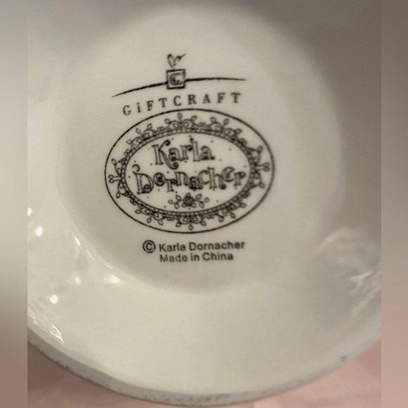 NWOT VTG  4 Gift Craft Mugs In Pink, Cream Green by Karla Dornacher Shabby Chic - Picture 5 of 12